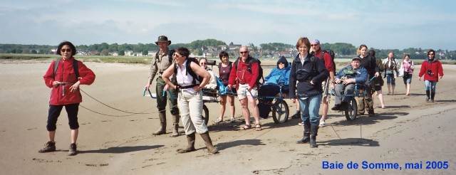 Séjour en Baie de Somme en 2005 Randonnée avec joëlettes en Baie de Somme, 2005