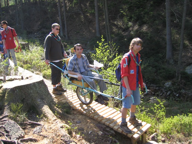 Randonnée sportive avec joëlettes à Solwaster en 2007