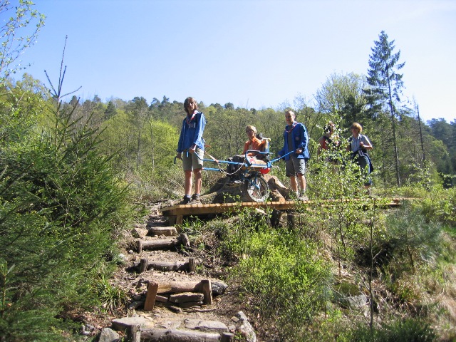 Randonnée sportive avec joëlettes à Solwaster en 2007