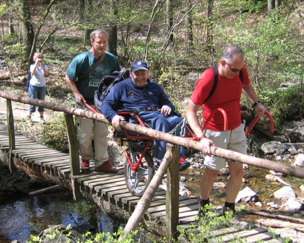 Randonnée sportive avec joëlettes à Solwaster en 2007