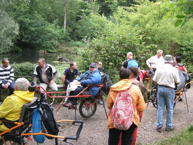 Randonnée sportive avec joëlettes, Louvain-la-Neuve, 2011