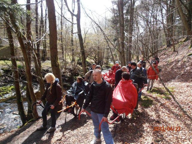 randonnée sportive avec joëlettes, Solwaster, 2012