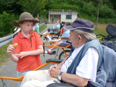 randonnée sportive avec joëlettes, Wolfach, 2012