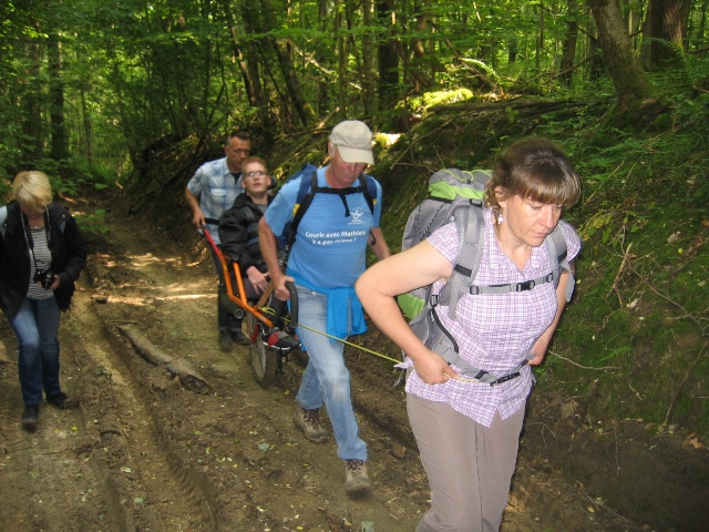 randonnée sportive avec joëlettes, Rixensart, 2013